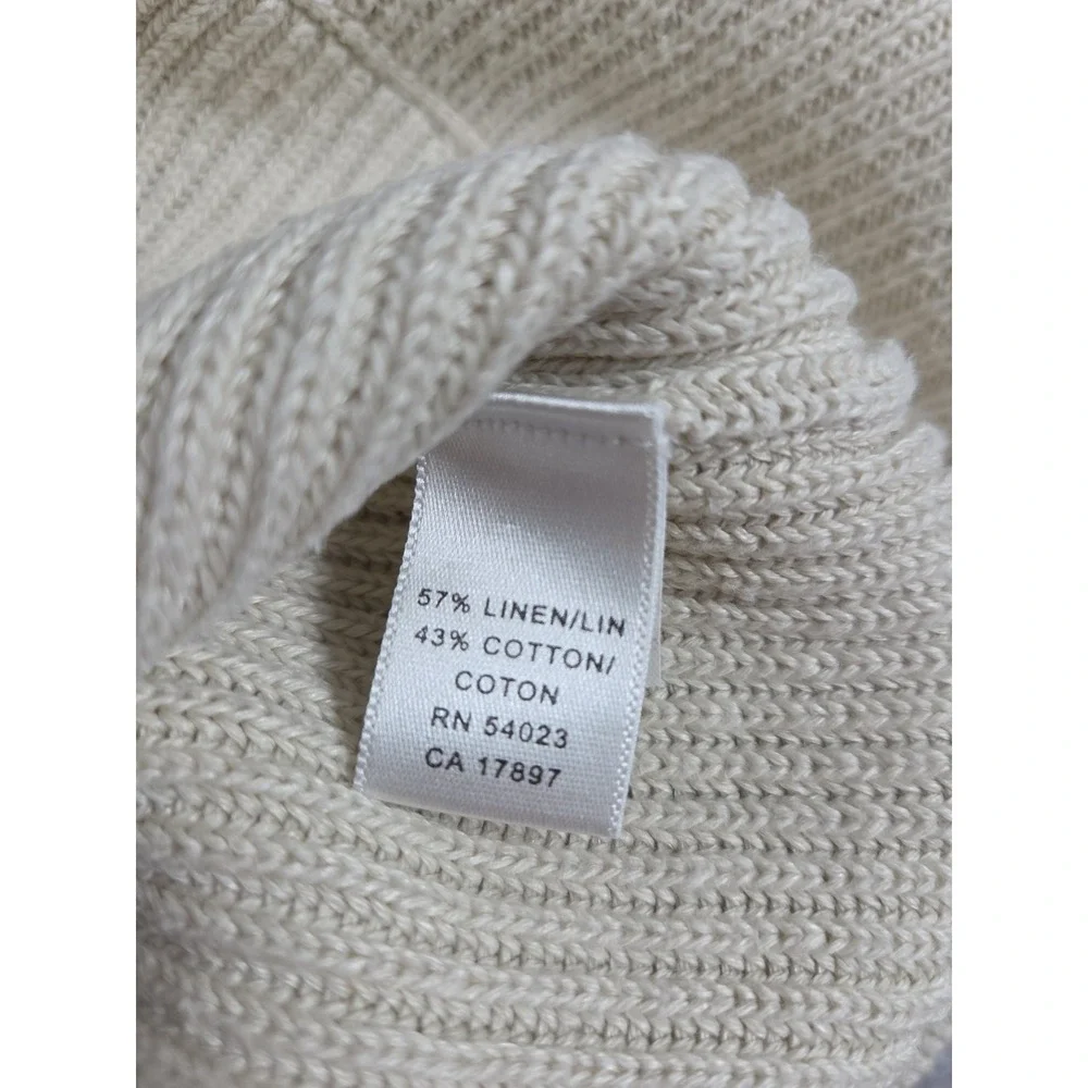 Banana Republic Vintage M Knit Sweater Cardigan Jacket Full Zip Cream Ribbed Y2K